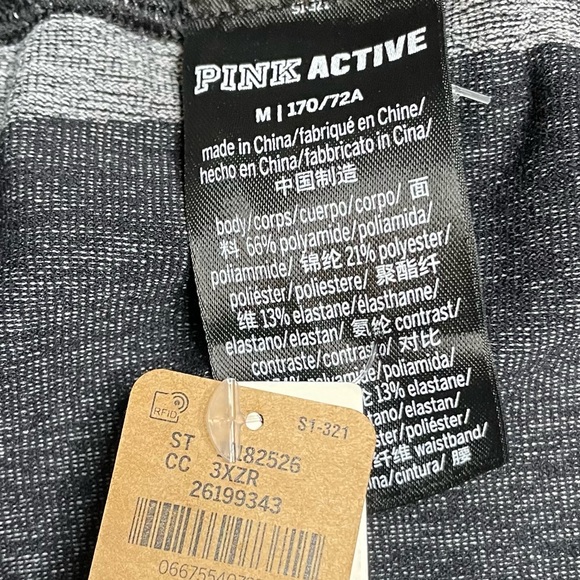 PINK Victoria’s Secret Seamless High Waist full Length Jogger Gray and Black Med - Picture 2 of 5